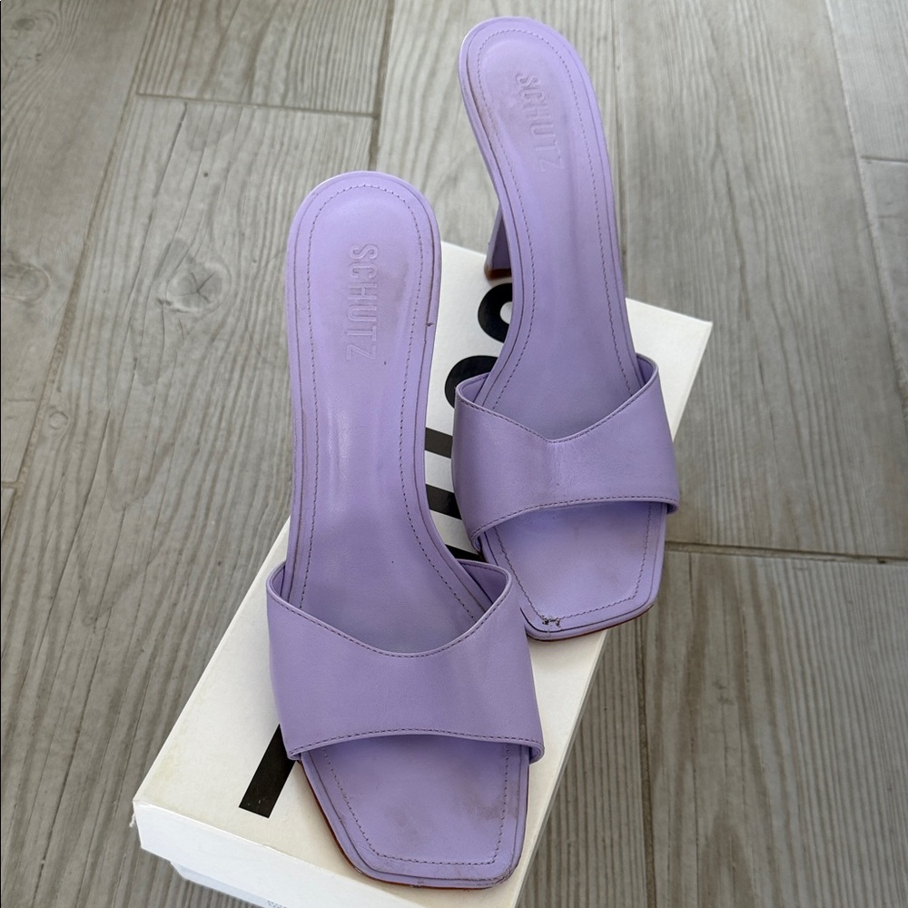 Schutz Lavender Y2K Mule Shoes w/ Heel 9.5